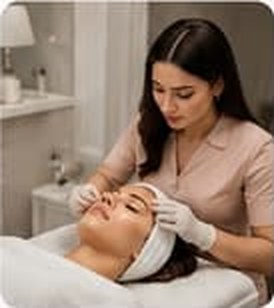 Facial treatment in progress