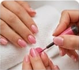 Manicure with pink polish